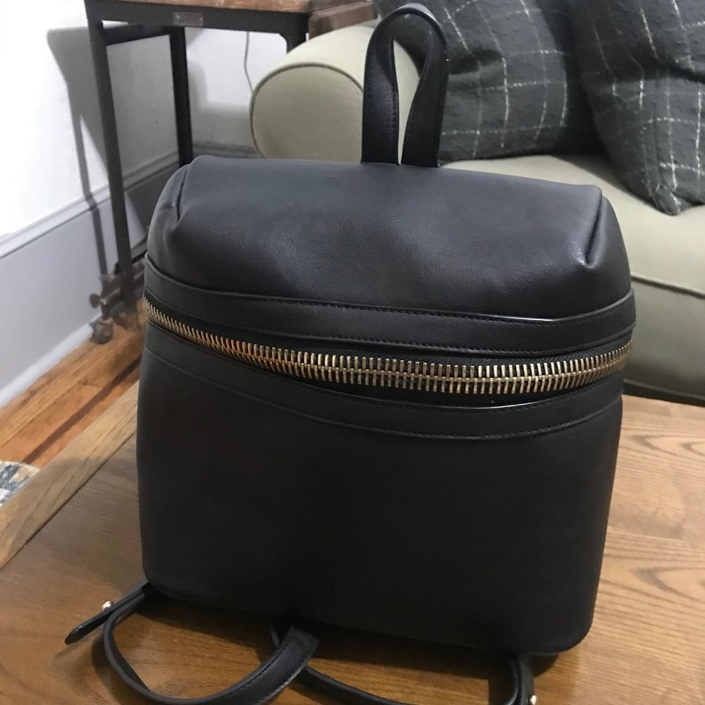 Like Dreams Black Backpack Purse with Neon lining